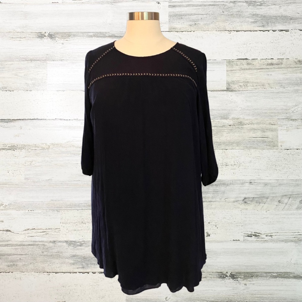 Soprano Women’s Plus Size Dress with 3/4 Sleeves